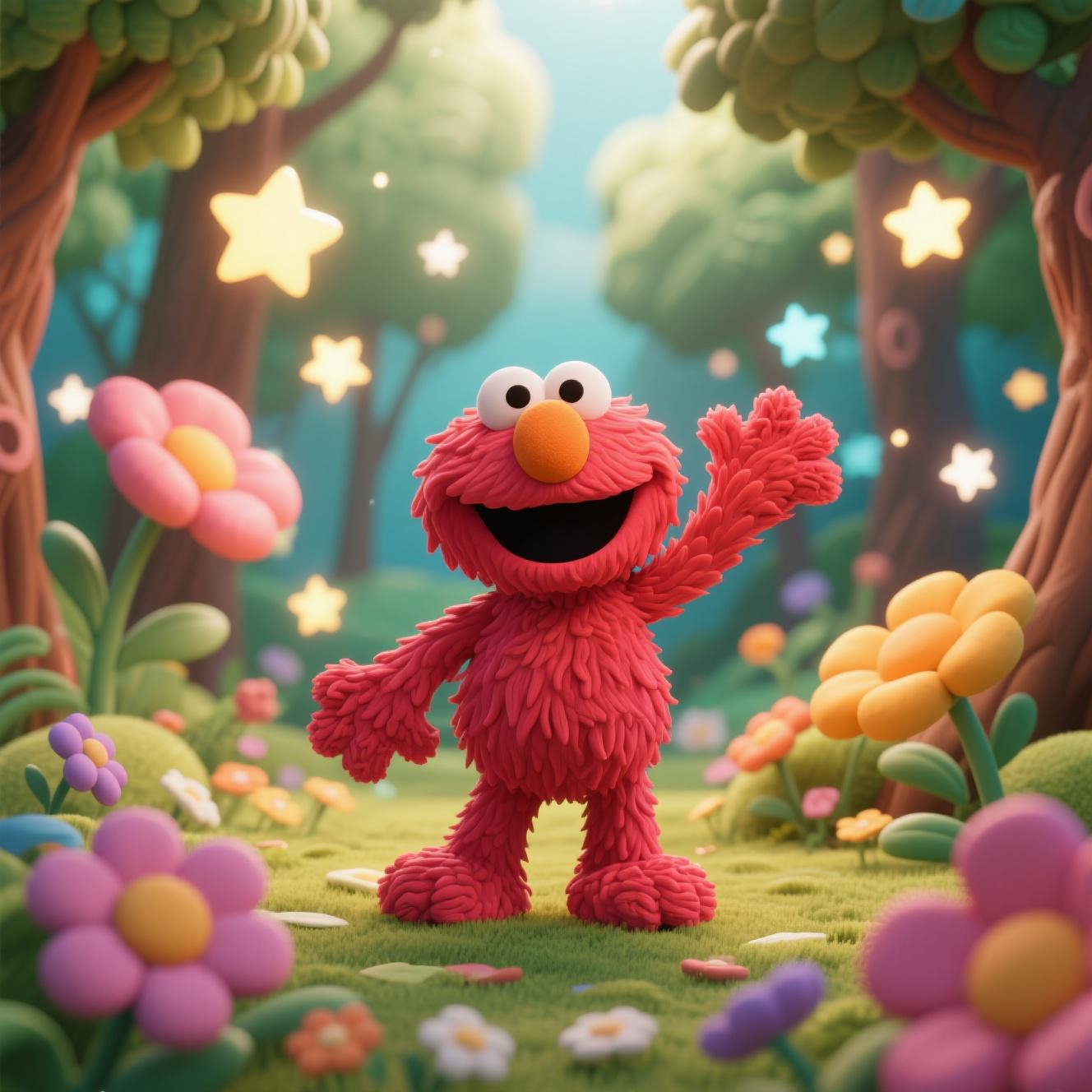 Elmo's Candy Adventure - Elmo-style content created with AI for Ages 3-5, Happy Story, Interactive